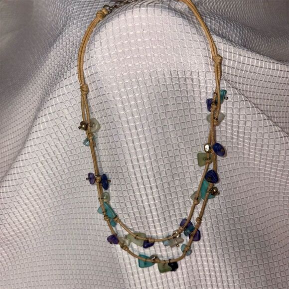 Coldwater Creek Multicolor Sea Glass Necklace Adjustable Length Rare EUC - Picture 1 of 4